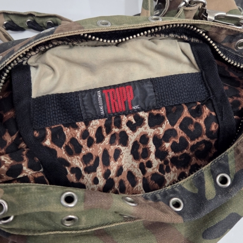 RARE!! TRUE VINTAGE 90s TRIPP NYC CAMO CAMOUFLAGE BAG - Picture 4 of 8